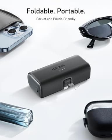 Anker Nano Power Bank with Built-in Lightning Connector, Portable Charger 5,000mAh MFi Certified 12W, Compatible with iPhone 14/13/12 Series (Black) - Image 2