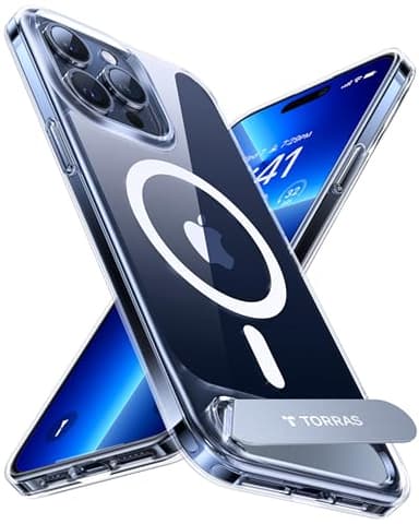 TORRAS Upgraded Magnetic & Stand for iPhone 15 Pro Case [Military Grade Drop Tested] [Compatible with MagSafe] Slim Thin Light Frosted Case for iPhone 15 Pro Phone Case Professional (6.1"), Clear - Image 7