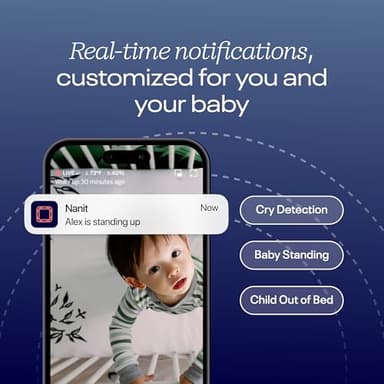 Nanit Essentials Smart Baby Monitor with Floor Stand – 1080p HD Wi-Fi Camera, Sensor-Free Breathing Monitoring, Sleep Tracking, Two-Way Audio, Night Vision, Motion & Cry Notifications, White - Image 4
