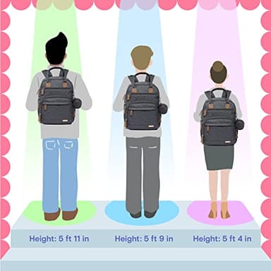 iniuniu Diaper Bag Backpack, 4 in 1 kit Large Unisex Baby Bags for Boys Girls, Waterproof Travel Back Pack with Diaper Pouch, Washable Changing Pad, Pacifier Case and Stroller Straps, Gray - Image 7