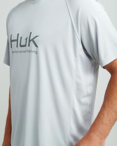 HUK Men's Standard Pursuit Short Sleeve, Performance Shirt + Sun Protection, Harbor Mist - Image 3