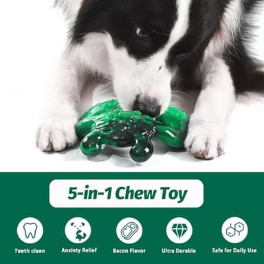 BLESQU Indestructible Dog Chew Toy – Crab-Shaped Tough Nylon for Aggressive Chewers, Teeth Cleaning, Bacon Flavor, Anxiety Relief, Durable Chew Toy for Large Dogs - Image 6