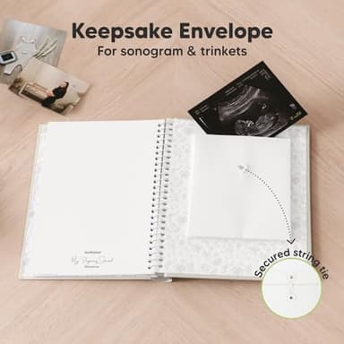 Pregnancy Journal, Pregnancy Announcements - 80 Pages Hard Cover Baby Books For Mom To Be Gift, Baby Memory Book Keepsake, Gender Reveal Gifts For New Moms, Shower & Registry (Clay) - Image 7