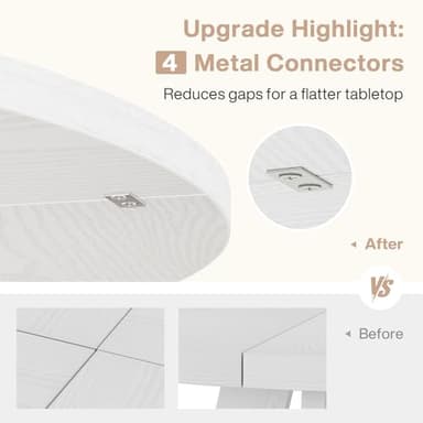 Tribesigns Round Dining Table Wood Kitchen Table for Dining Room, 47 in Dinning Room Tables for 4-6, Circle Dinner Table with Wooden Tabletop and Cross Base for Kitchen, White - Image 3