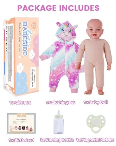 BABESIDE Baby Dolls, 17inch Large Realistic Cute Soft Body Baby Doll Real Life Baby Dolls with Accessories for 3+ Year Old Girls Gifts, Pretend Play, Collection - Image 6