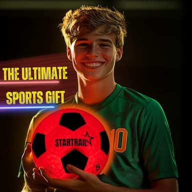 Light Up Soccer Ball, Glow in The Dark Ball NO 5, Soccer Gifts for Boys 8-12, 12-14 Year Old, Kids & Teens Gift Ideas, Sports Toys for Boy & Girl Ages 8 9 10 11 12 13 14 15, Glowing Outdoor Activity - Image 6