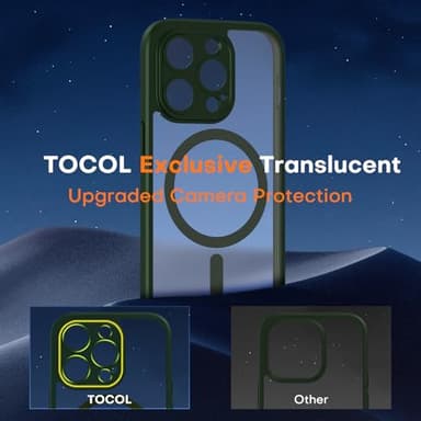 TOCOL Magnetic for iPhone 14 Pro Case, Upgraded Full Camera Protection, Compatible with Magsafe, Drop Protection, Translucent Matte Back Bumper Phone Cover 6.1-Inch, Alpine Green - Image 5