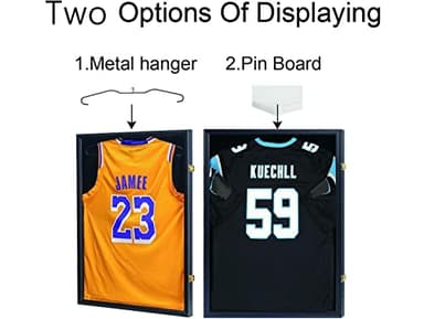 IHEIPYE Jersey Frame Display Case Shadow Box - Lockable with UV Protection Acrylic and Hanger for Baseball, Basketball, Football, Soccer, Hockey 2XL Sport Shirt and Uniform - Black - Image 4