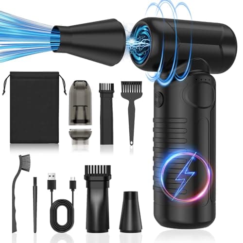 Compressed Air Duster,130000RPM Rechargeable Electric Duster, Cleaner for Keyboard, PC, No Canned Air Duster,Handheld Vacuums, Turbo Fan, Mini Blower, Jet Dry Blower, Car Vacuum Cleaner - Image 1