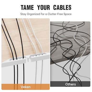 Veken 47.2 Inch Electric Standing Desk, Height Adjustable Sit Stand Up, Wood Desktop, Work Home Office Computer PC Desks, Gaming Writing Study Bedroom Rising Table, Nature - Image 7