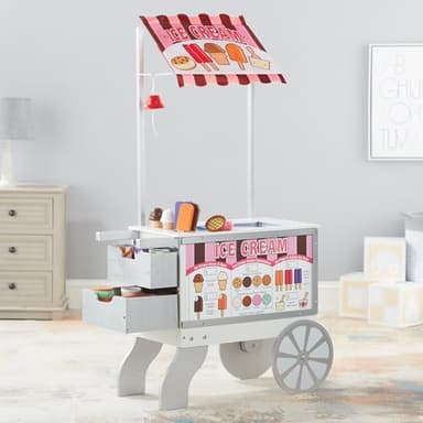 Melissa & Doug Snacks & Sweets Food Cart with Play Food, Wooden Toys & Kids Play Kitchen Accessories, Preschool Learning Toys for Girls & Boys 3+ - Image 9