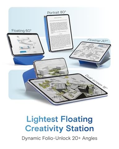 MOFT Dynamic Folio Case for iPad mini 7 A17 Pro (2024), iPad mini 6 (2021), Silm Magnetic Stand Case with 20+ Viewing Angles, Auto Wake/Sleep, Ultra Thin, Cement x Sapphire - Image 3