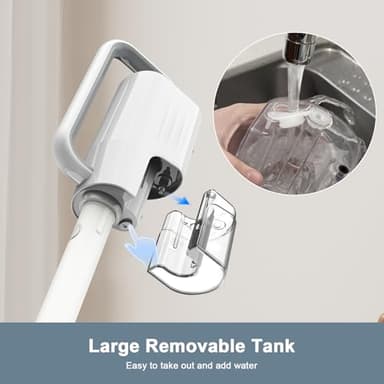 Steam Cleaner, 6 in1 Rotated Steam Mop Cleaner with 2 Modes, 2 Microfiber Pads, 400ML Removable Tank, 23FT Power Cable, Detachable Steam Mops for Floor, Laminate Floor, Tiles Cleaning (White) - Image 4