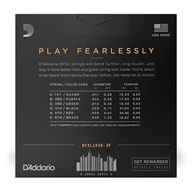 D'Addario Guitar Strings - NYXL Electric Guitar Strings - NYXL1046-3P - Unrivaled Strength, Tuning Stability, Enhanced Mid-Range - For 6 String Guitars - Made in the USA - 10-46 Regular Light, 3-Pack - Image 2
