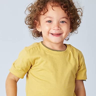 HonestBaby 10-Pack Short Sleeve T-Shirts 100% Organic Cotton Baby, Toddler, Little Kids, Boys, Girls, Unisex, Rainbow Gems Blues, 3-6 Months - Image 2