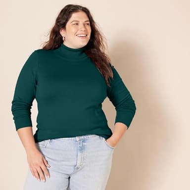 Amazon Essentials Women's Classic-Fit Lightweight Long-Sleeve Turtleneck Sweater (Available in Plus Size), Forest Green, X-Large - Image 6