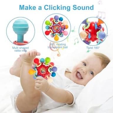 Baby Montessori Sensory Toys for 0-6 6-12 Months, Baby Teether Teething Toys for Babies 0 3 6 9 12 18 Months, Newborn Infant Learning Developmental Toys Gifts for 1 2 Year Old Boys Girls - Image 5