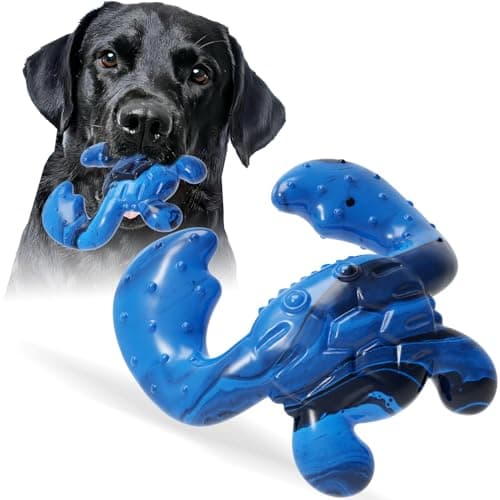 Ouilter Dog Toys for Aggressive Chewers, Dog Toys for Medium Large Dogs, Tough Nylon Dog Chew Toys with Bacon Flavor, Chew Toys for Aggressive Chewers, Blue - Image 1