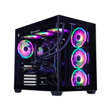 MLOONG Gaming PC Desktop, AMD Ryzen 5 5500, GeForce RTX 4060 8GB, 16GB DDR4 RAM 3200MHz, 1TB NVME SSD, 600W PSU, Windows 11 Home 64-bit, WiFi, Black - Image 1