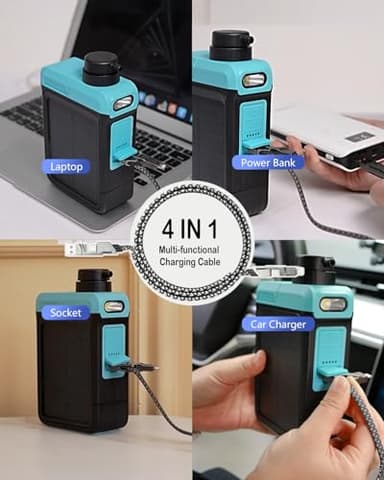 BKLES 3-in-1 Solar Electric Water Filter with Hand Pump - Camping Water Filtration System Survival, Portable Water Purifier with Emergency Light, Survival Kit for Backpacking, Birthday Gifts for Men - Image 12