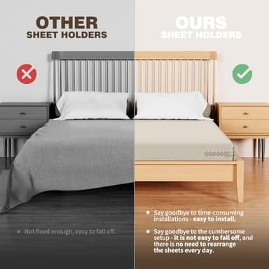 Lock Sheet Holders - Heavy Duty Bed Sheet Straps Keep Sheets Firm & Tight, No More Loose Sheets - Image 4