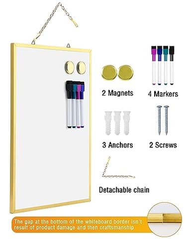 VUSIGN Small Dry Erase White Board, 16" X 12" Portable Aluminum Frame Mini Whiteboard, Magnetic Board for Wall, Office, Home, Kitchen, School. - Image 2