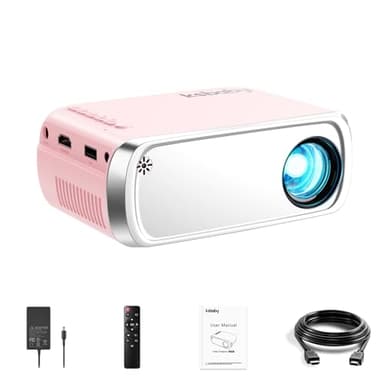 ksbaby Mini Projector for Outdoor Portable Projectors, SmartPhone Screen Can be Mirrored to The Projector Through a Data Cable, Movies-Projector Compatible with HDMI, USB, Type-C, Laptop, TV Stick - Image 1