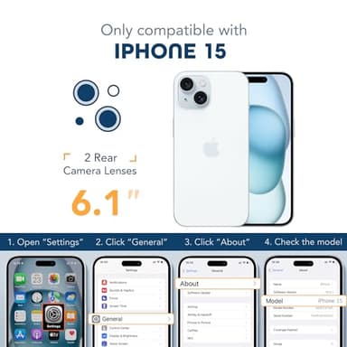TIESZEN for iPhone 15 Case, Compatible with MagSafe, Built-in Privacy Screen Protector and Camera Protection, Anti Spy Full Body Dustproof Shockproof Hard Phone Case 6.1", Sky Blue - Image 9