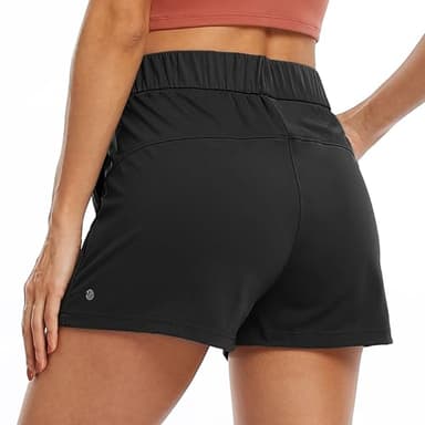 Willit Womens Athletic Hiking Running Shorts for Women Yoga Workout Gym Quick Dry Shorts with Pockets Black S - Image 3