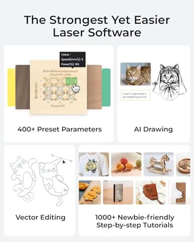 xTool S1 40W Laser Cutter and Laser Engraver for Tumblers, 23.93" x 15.16" Bed Size, 600mm/s Speed, Laser Engraving Machine, Laser Engraver for Wood and Metal, Acrylic, Big Project - Rotary Bundle - Image 5