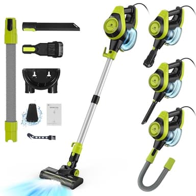 Intercleaner 23Ft Corded Vacuum Cleaner,20KPa Powerful Suction 2 Operation Mode Stick,19''-30'' Adjustable Tube 8-in-1 Handheld Vac for Hard Floors Carpets Pet Hair,Wall Mount Storage - Image 1