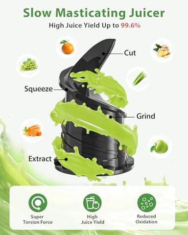 ECOSELF Large Feed Chute for Family Needs, Professional Juicer Machines For Whole Fruits & Vegetables, Easy to Clean - Image 3