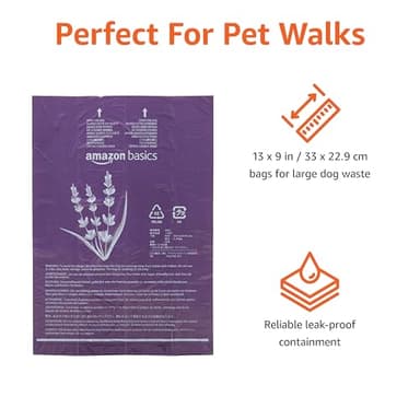 Amazon Basics Premium Lavender Scented Standard Dog Waste Bags, 300 Count (15 Pack of 20) - Image 3