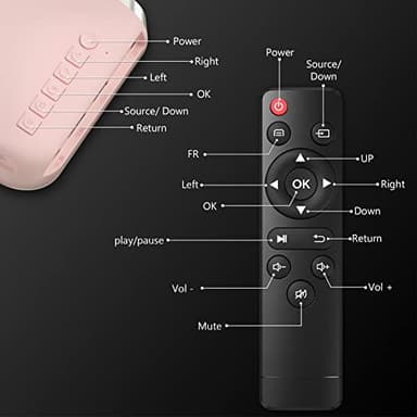 ksbaby Mini Projector for Outdoor Portable Projectors, SmartPhone Screen Can be Mirrored to The Projector Through a Data Cable, Movies-Projector Compatible with HDMI, USB, Type-C, Laptop, TV Stick - Image 8