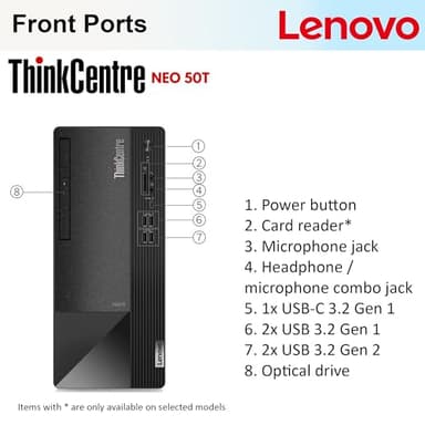 Lenovo ThinkCentre Business Desktop| Intel Quad-Core Processor | 64GB RAM | 1TB SSD & 1TB HDD | Support Upto 3 Monitors | HDMI & USB-C | Ethernet | Wi-Fi | Bluetooth | Keyboard & Mouse| Windows 11 Pro - Image 3