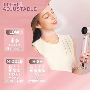 AVENHO 5 in 1 Hot Air Brush - Blow Dryer Brush & Air Curling Wrap Styler with Negative Ion Technology, Hair Dryer Brush for Drying, Curling, Straightening & Styling, Professional Hair Styling Tools - Image 3