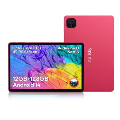Android Tablets, 11 inch Octa-Core Processor Tablet with 2 Years Protection, 128GB Storage,12GB RAM, 6ft Charging Cable, 8000mAh Battery, Reinforced Type-C Port, Quad-Speaker (Pink) - Image 1