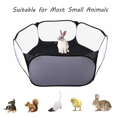 Small Animals Playpen, Portable Pop-up Open Interactive Pet Tent, Indoor Outdoor Fence for Rabbits, Guinea Pig, Hamster, Chinchillas, Kittens, Puppies - Image 3