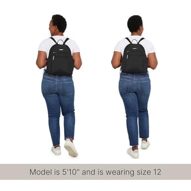 Securtex® Anti-theft Vacation Travel Backpack 10x13" Slash-Resistant Nylon Daypack w/RFID, Black - Image 6