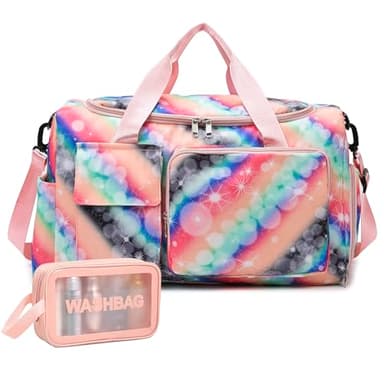 Small Gym Bag for Women, Travel Duffle Bag Carry On Weekender Bag with Shoe Compartment - Image 1