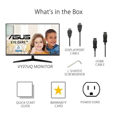ASUS 27” 4K Eye Care Monitor (VY27UQ) - UHD (3840 x 2160), IPS, HDR10, Adaptive Sync, Eye Care Plus, Display Port, HDMI, Speaker, DisplayWidget, Blue Light Filter, Flicker Free, 3yr Warranty - Image 10