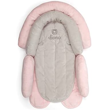 Diono Cuddle Soft 2-in-1 Baby Head Neck Body Support Pillow For Newborn Baby Super Soft Car Seat Insert Cushion, Perfect for Infant Car Seats, Convertible Car Seats, Strollers, Gray/Pink - Image 1