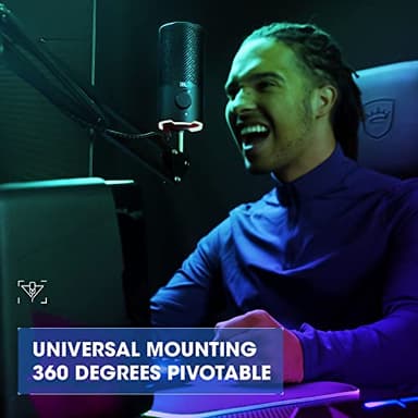 JBL Quantum Stream: Dual pattern premium USB Microphone for Streaming, Recording and Gaming, Voice monitoring with easy volume control, (Black) (Renewed) - Image 4