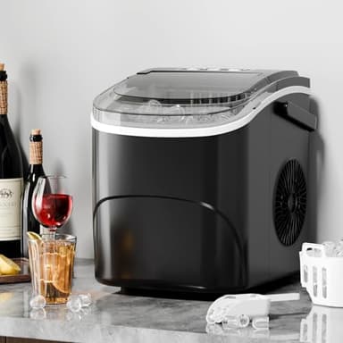 Antarctic Star Countertop Ice Maker,26Lbs/24H,9 Cubes in 6 Mins,Portable Ice Machine with Ice Scoop and Basket,2 Sizes of Bullet Ice Cube for Home Kitchen Office Bar Party. - Image 6