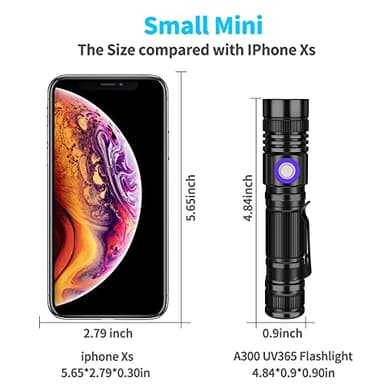 DARKBEAM UV 395nm Flashlight USB Rechargeable, Wood's lamp Black Light, Handheld Ultraviolet LED Portable with Clip, Resin Curing/Spot Scorpions/Fluorescer/Detector for Pet Dog Urine - Image 7