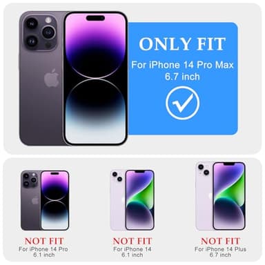 Pepmune for iPhone 14 Pro Max Case, Curly Wave Frame Hard Translucent Matte Clear Back Cover for Women Men Compatible with Magsafe TPU Bumper Drop Proof Phone Case for iPhone 14 Pro Max, Purple - Image 2