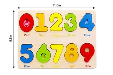 Aile Wooden Preschool Learning Number Puzzles Toys for Kids Age 2-4， Educational Toys - Image 2