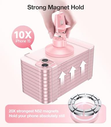 VICSEED for MagSafe Car Mount [Upgraded Strongest Magnet Power] Magnetic Phone Holder for Car Vent 360 Adjustable Magnetic Car Phone Holder Mount for iPhone 15 14 13 12 Pro Max Plus Mini, Pink - Image 3