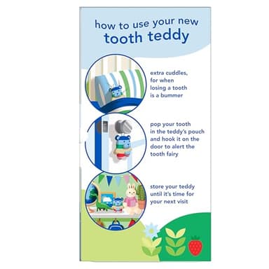 hello Tooth Fairy Kit with Tooth Fairy Door Hanger and Teddy Bear, Includes Full Size Fluoride Kids Strawberry Toothpaste and Kids Toothbrush, for Children Ages 3 and Up - Image 9