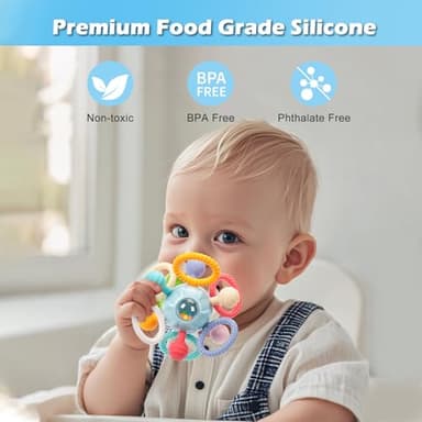 Montessori Teething Toys for Babies 0-6 6-12 Months, Baby Teether Sensory Toys for 0 3 6 9 12 18 Months, Newborn Infant Learning Toys for 1 2 Year Old Boys Girls - Image 7